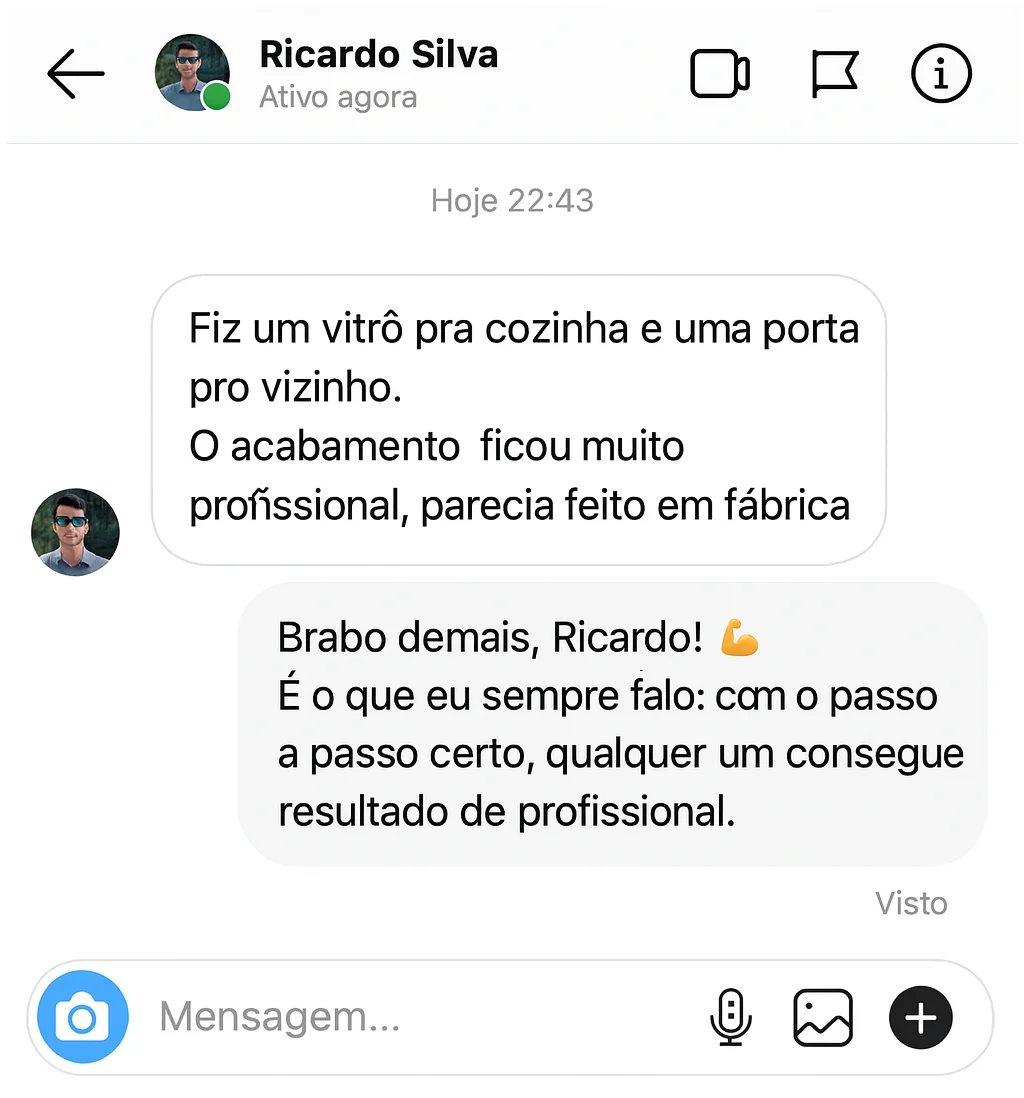 Depoimento de Ricardo Silva - Fiz um vitrô pra cozinha e uma porta pro vizinho, o acabamento ficou muito profissional