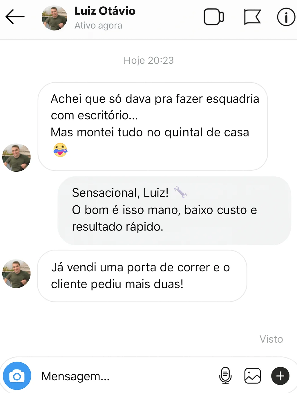 Depoimento de Luiz Otávio - Achei que só dava pra fazer esquadria com escritório, mas montei tudo no quintal de casa